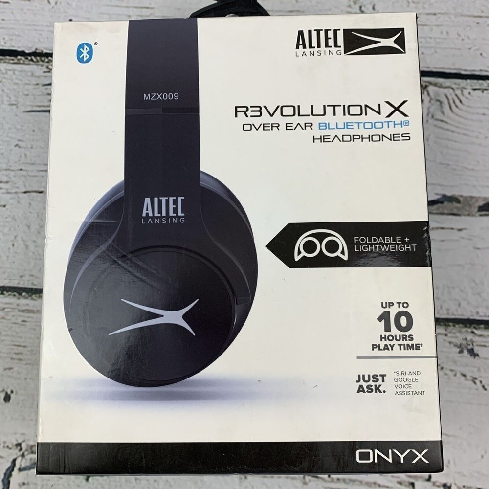 Altec Lansing R3volution X Black Bluetooth Headphones Foldable‎ MZX009 Tested